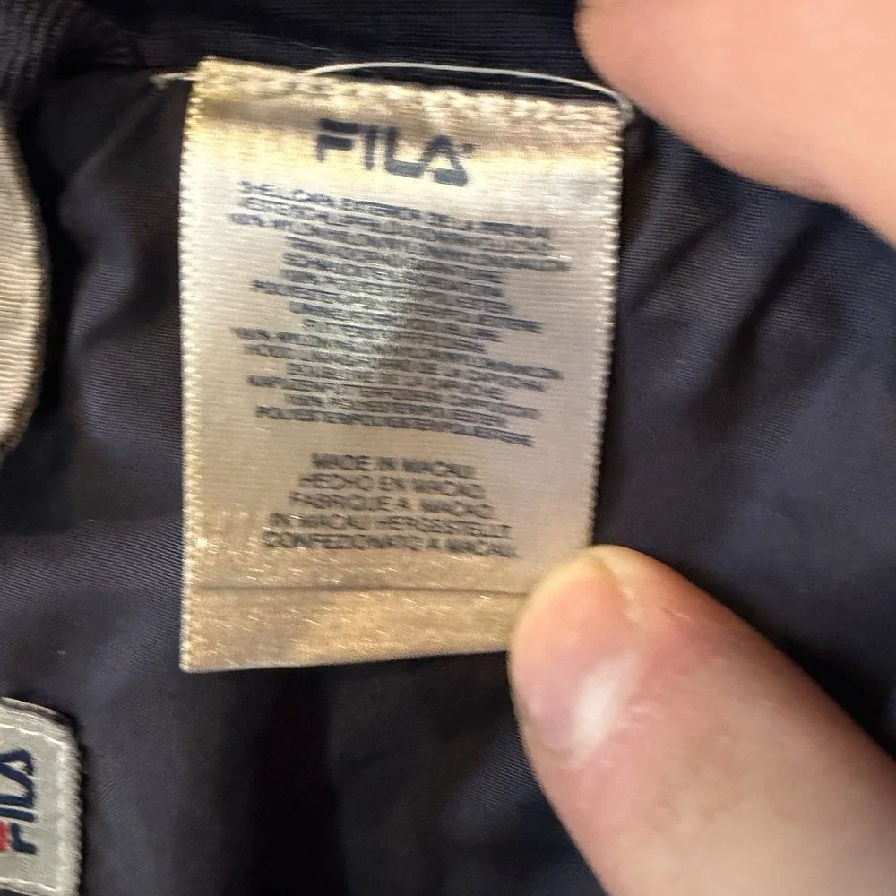 FILA Blue‎ Gray Ski Snowboard Reflective Hooded Jacket Coat Men's XXL Vintage